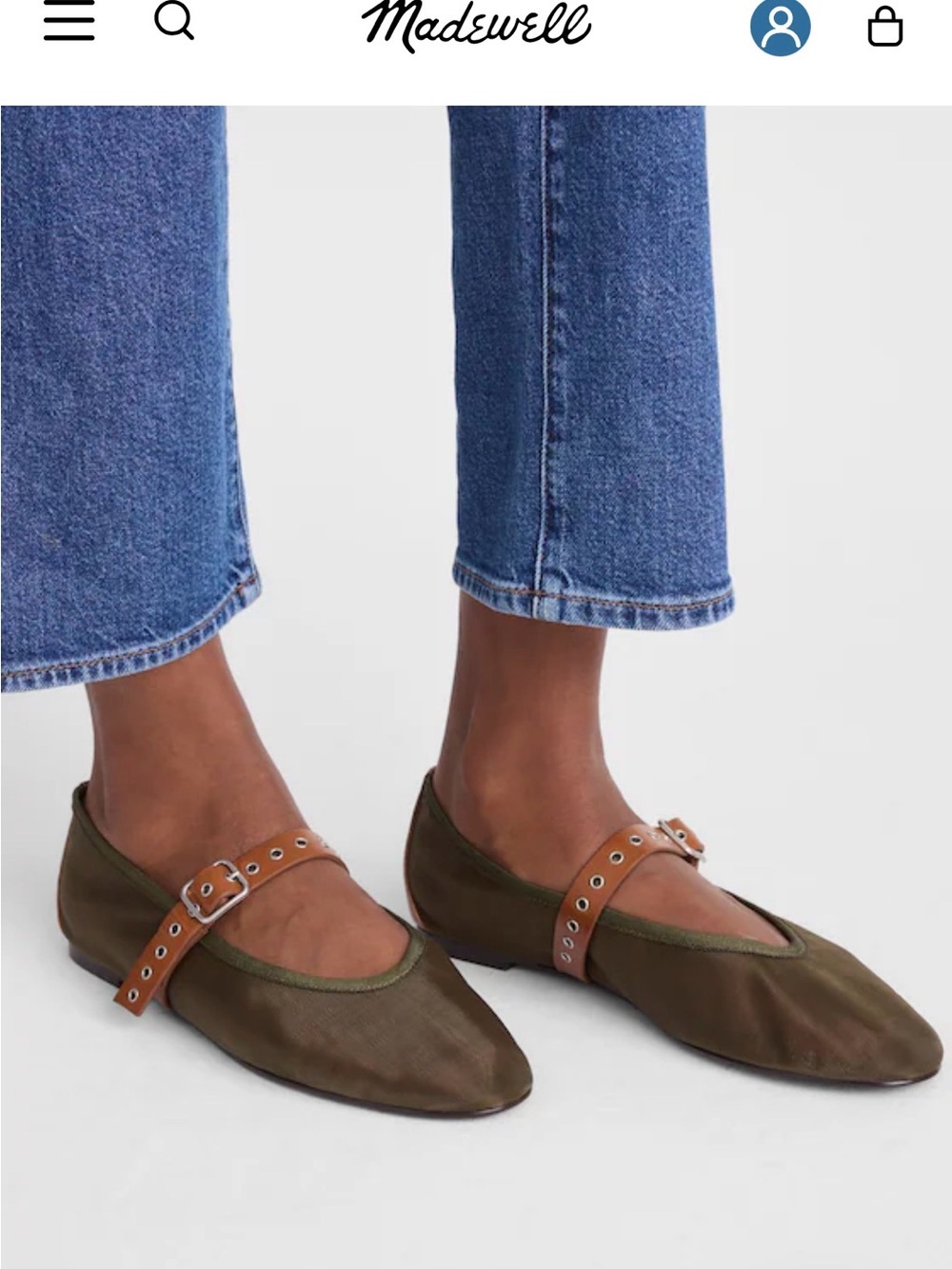 Madewell Mary Jane Flat 8.5 with Tan Strap - Picture 4 of 4